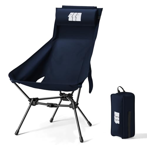 Camping Chair, High Back Folding Camping Chair with Removable Headrest and Carry Bag, Heavy Duty...