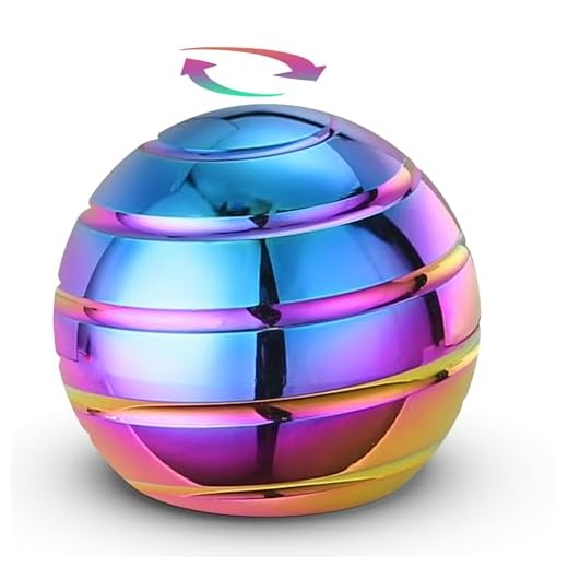 Kinetic Desk Toys, Full Body Optical Illusion Toys for Adults for Office, Fidget Spinning Toy for Anxiety ADHD ADD EDC Stress Relief Toy (Rainbow)