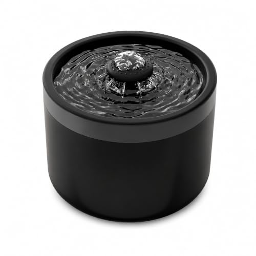 Image of Furry Life Automatic Cat Water Fountain with Ultra-Quiet Pump | Activated Carbon Filter for Clean Drinking Water (Obsidian Black, 1.8L)
