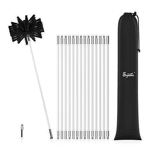 Dryer Vent Cleaner Kit 20 Feet Dryer Vent Brush Chimney Sweep Kit Suitable for Dredging and Cleaning Various Pipes,Chimneys and Vents Etc. Can Be Reused,Drill Adapter Included and Storage Bag