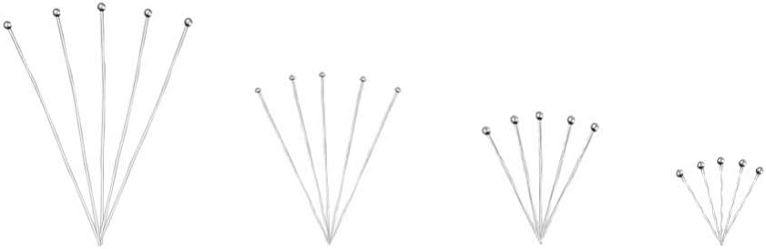 FASHEWELRY 600Pcs/Box Brass Ball Head Pins 4 Sizes 20mm 30mm 40mm 60mm Metal Head pins for DIY Jewelry Making (Silver)