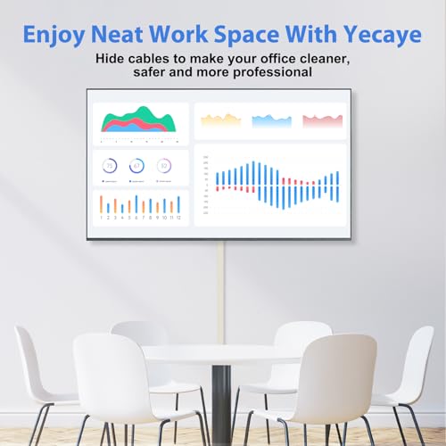 Yecaye Cord Hider, 113in Beige Cord Covers for Wires on Wall, One-Cord Cord Organizer, Easy Install Cable Management Kit, Cable Hider Home Office, W0.59in H0.4in, Beige by Yecaye - Image 3