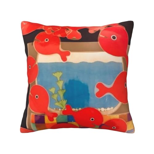 きんぎょが にげた (12) ッションカバー 抱き枕カバー 装飾枕カバー 座布団カバー グッズ ギフト アニメグッズ 着脱簡単 洗える ソファ背当て 両面プリント かわいい おしゃれ 車やソファー 50x50cm