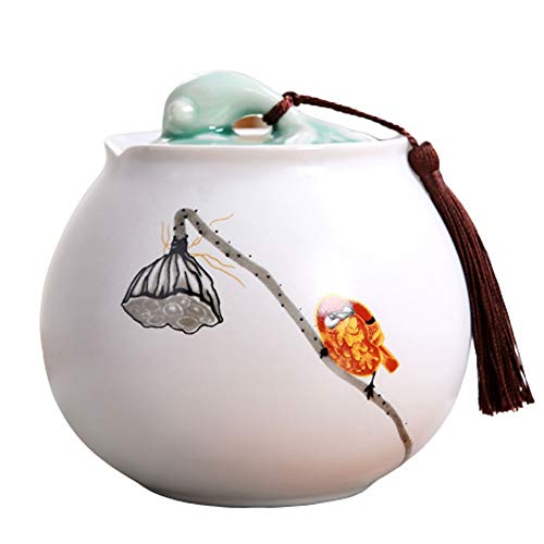 Urnas decorativas La cremación urna las cenizas del tanque a prueba de humedad con cerámica sellados cenizas pintadas a mano Disponible stylesSmall recuerdo urnas cenizas el 13.5CM * 12.5CM Adultos Cover