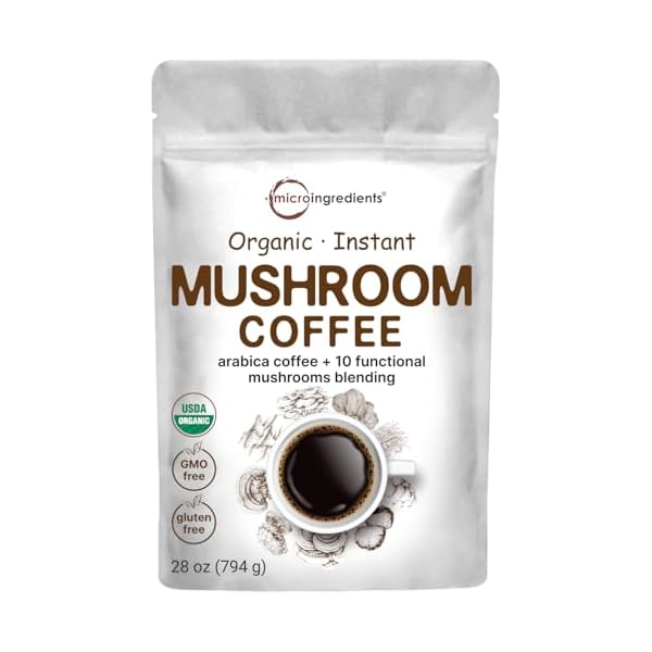 Organic Instant 10 in 1 Mushroom Coffee Powder, 28 Ounce (317 Servings ...