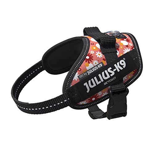 Julius-K9, IDC Powergeschirr, Größe: XS/Mini-Mini, Pink mit kleinen Blumen