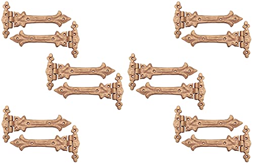 Image of Adonai Hardware Adonijah Antique Cast Iron Strap T Hinge (7.9 inch x 12 Pack, Copper Finish) for Barn Doors, Gates, Kitchen Cabinets, Sheds, Wooden Box, Furniture, Cedar Chest and Trunks