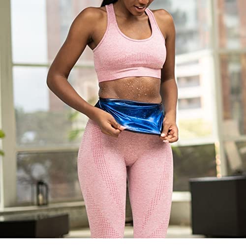 Baxobaso Sweat Waist Trimmer Trainer Belt Wrap Belly Sweat Band Sauna Slimming Belt For Women Lower Belly Fat Plus Size Deep Blue #TOP3