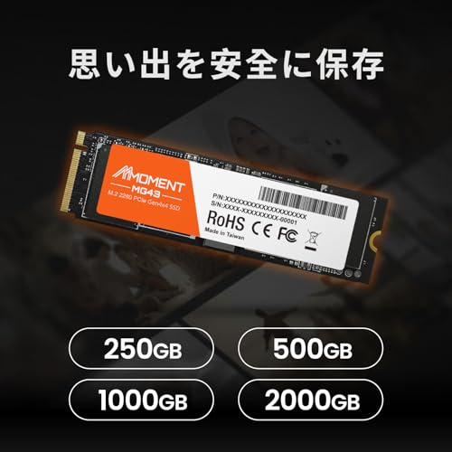 Image of MMOMENT MG43 2TB M.2 2280 PCIe Gen4 NVMe 1.4 Internal SSD, Read Up to 5000MB /s, Write up to 4500MB /s Storage for PC, Laptops, Gaming