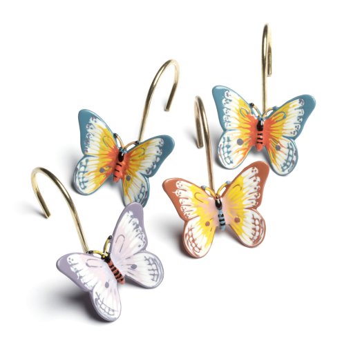 Lenox Butterfly Meadow Blue Curtain Hooks, 6 in. x 5 in. x 6 in, Multicolor