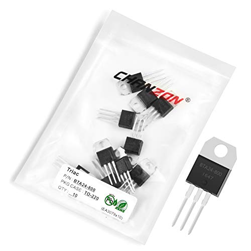 Image of Chanzon BTA24-800 TO-220AB Bidirectional Triac Thyristor Transistor (Pack of 10pcs)