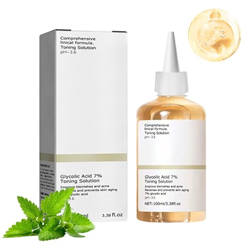 100ml Glycolic Acid 7% Toning Resurfacing Solution,Ordinary Glycolic Acid Toning Solution Exfoliating Facial Toner for Blemishes and Acne