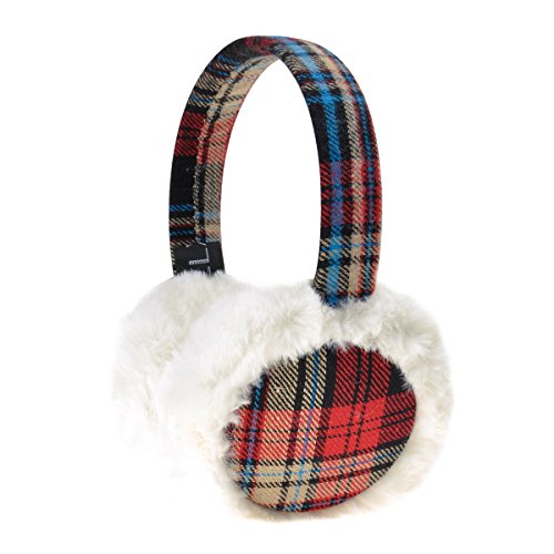 ZLYC Women Fashion Print Faux Fur Ear Warmers Winter Outdoor Earmuffs, Red