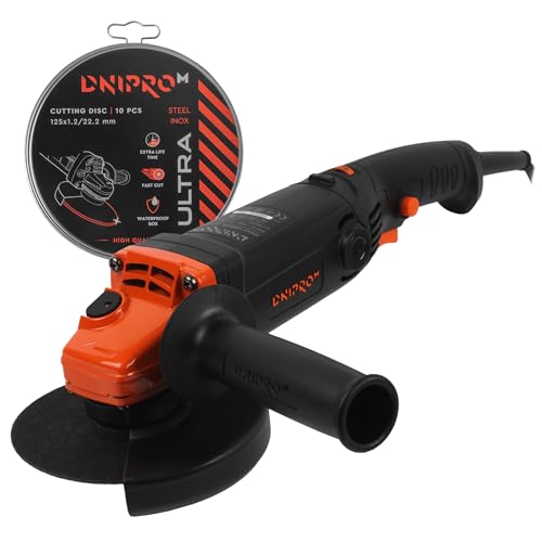 Dnipro-M Amoladora Angular 1250W disco mm 4000–11000 rpm con control de velocidad. Mango largo