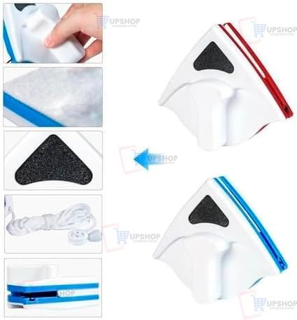 Limpador de Vidros Magnético Duas Faces com Imã - Limpa Fora da Janela com Segurança - Limpa Vidro M