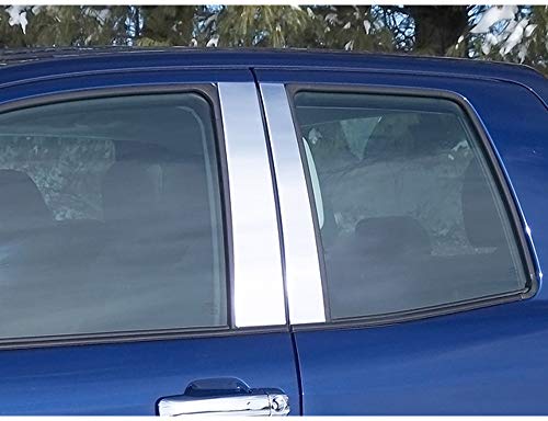 Compatible with TOYOTA SEQUOIA 2008-2018 (4 Pc: Stainless Steel Pillar Post Trim Kit, 4-door, SUV