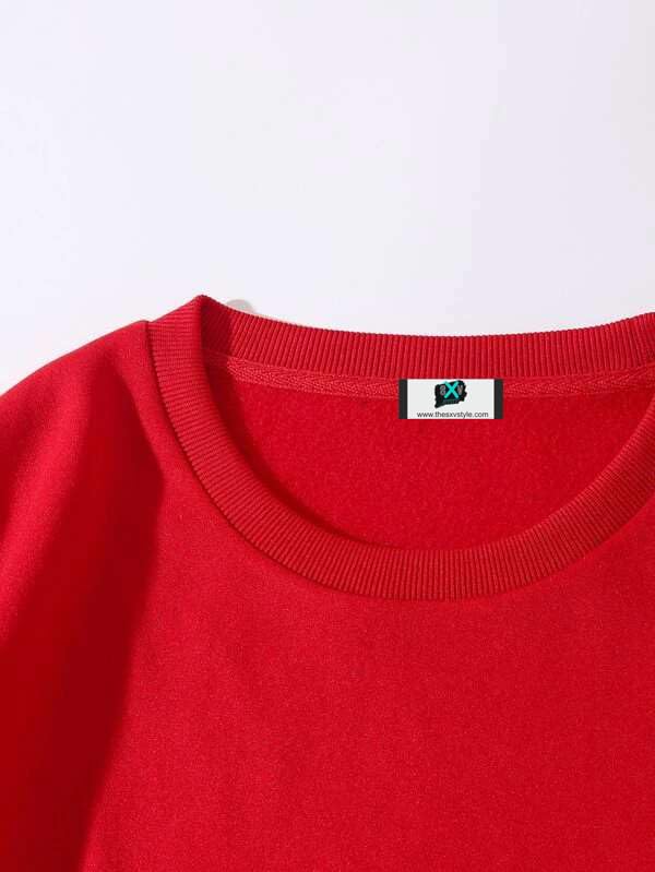 Image of SXV STYLE Solid Plain Unisex Cotton Oversized Baggy Sweatshirt