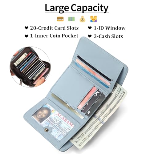 GAEKEAO Small Wallets for Women Leather RFID Blocking Credit Card Holder Wallet2