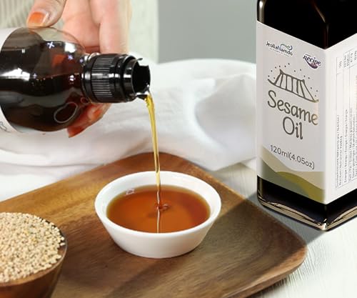NECIPE Premium Sesamöl 120ml | 100% Koreanische Sesamsamen | Traditionell handwerklich hergestellt | Reichhaltiges Aroma (Sesamöl)