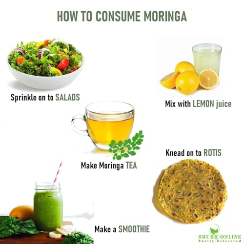 Image of Organic Moringa Powder Superfood (200g) Moringa Leaves Powder for Weight Loss, Eating & Immunity, Height, Kids - Drumstick Juice, Murungai Keerai, Pure Fresh Munagaku Leaf Organic