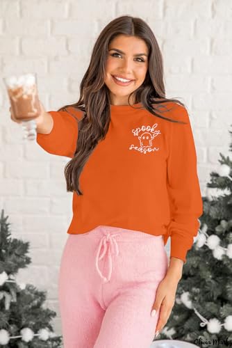 LOTUCY Women's Halloween Sweatshirt, Spooky Season Graphic Crewneck Top — view 4