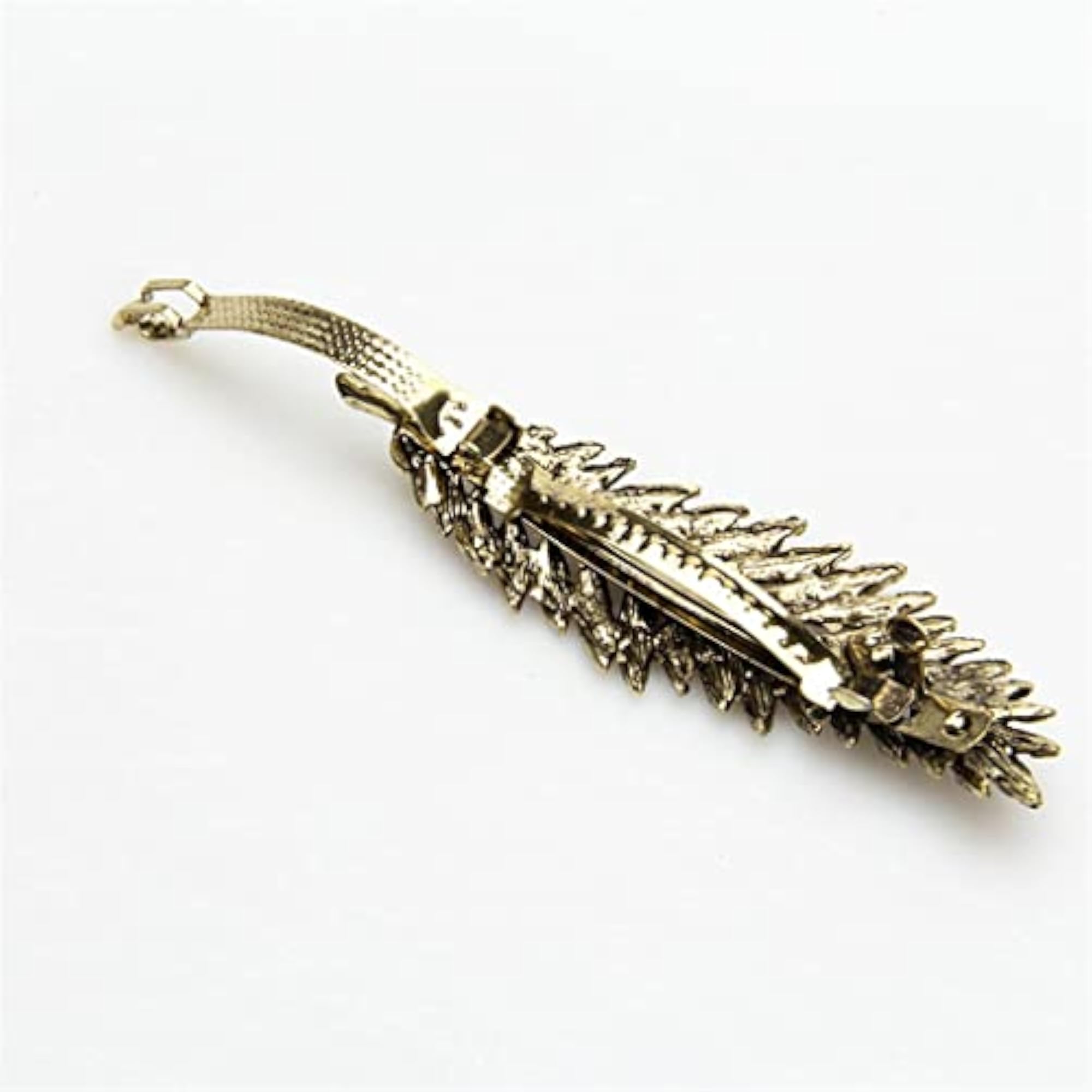 Women's Antique Bronze Feather Shape Hair Clip Barrette
