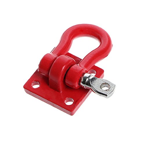 Sharegoo Metal Rc Crawler Trailer Tow Hook Hooks Buckle Winch Shackles Rc Decorations Accessories Compatible With 1/10 Scale Rc Crawler Truck Trx4 D90 Scx10 Climbing Car (Red) #TOP4