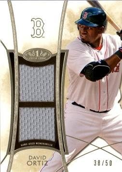 2014 Topps Tier One Dual Relics #DR-DOR David Ortiz Game Worn Red Sox Jersey Baseball Card - Only 50 made!