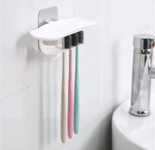 Porta Escovas Dentes + Suporte Pasta Dental - Adesivo sem Furo