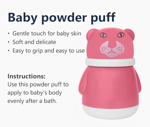Image of Baby Skin Care Powder Talcum Puff Case Cum Container Box With Fruit Feeder Nibbler Teether For Babies /Kids /Toddler /New Born BPA Free (PATTERN 48)