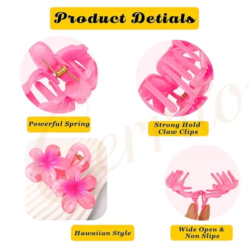 Image of Cerrito 6 Pcs Colorful Flower Hair Claw Clips for Women & Girls, Gradient Lily Design, Strong Hold, Lightweight, Cute & Stylish Hair Accessories for Daily Use, Travel, Gifting, Multicolor
