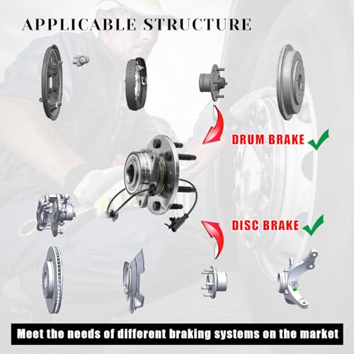Vurkcy 515096 4WD Front Wheel Bearing Hubs Assembly Compatible with Chevy Cadillac GMC Silverado Suburban 1500 Tahoe Avalanche Sierra 1500 Yukon XL Escalade ESV EXT, 6 Lugs w/ABS, 1PCS by Vurkcy - Image 4