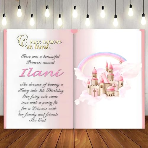 Libro de Cuentos de Hadas Personalizado Fotografía Telón de Fondo Castillo para Princesas Niñas Boda Baby Shower Fiesta de cumpleaños Decoración Banner Fondo