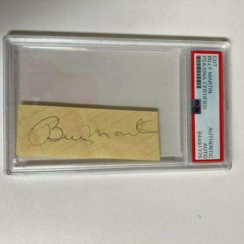 Billy Martin Signed Autographed Vintage 1940's Cut Signature PSA DNA COA - MLB Cut Signatures