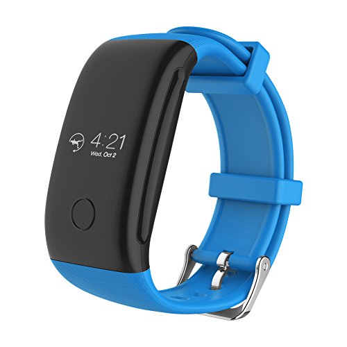 QIMAOO Montre de Sport Bracelet Intelligente Bluetooth Bracelet Fitness Tracker(Bleu)