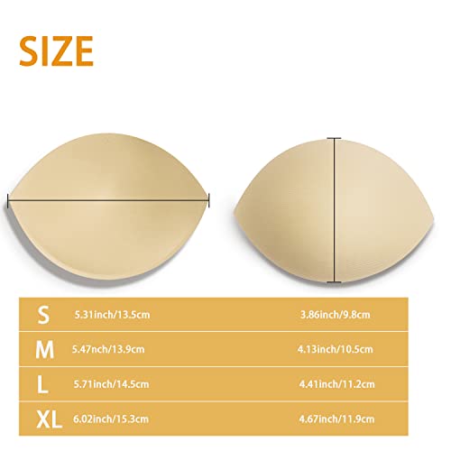 Aeyaka Bra Pads Inserts Push Up Swimsuit Inserts Breast Enhancers Removable A B C D Cup Beige L #TOP2
