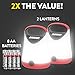 Eveready LED Camping Lantern X-250 (2-Pack), Super Bright Tent Lights, Rugged Water Resistant LED Lanterns, 100 Hour Run-time (Batteries Included), Red and Black