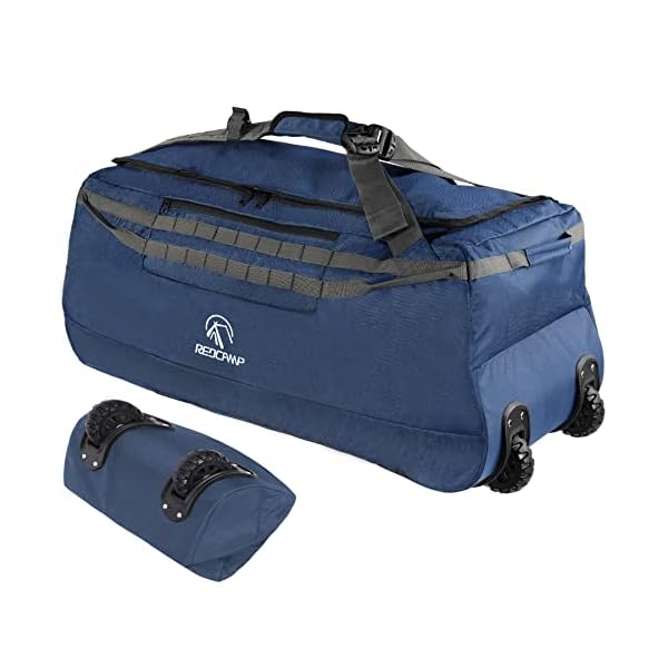 REDCAMP 85L/120L/140L Foldable Duffle Bag with Wheels, Large Travel Duffel Bag