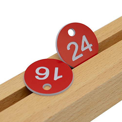 Kunststoff-ID-Nummernschilder, graviert, Schlüsselanhänger, ID-Tags ohne Schlüsselringe (201–300, rot)