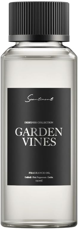 Diffuser Oil - Garden Vines Designer Collection | Aromatherapy Home Fragrance | Luxurious Scent with Notes of Daffodil, Pink Peppercorn, Dahlia (120ml)