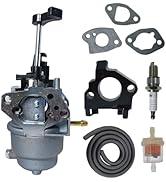 Contents of the Carburionix RY906500S Carburetor Kit including carburetor, gaskets, spark plug, fuel hose, and fuel filter