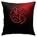 Lsjuee Game Throne Dragon Totem Throw Pillow Fundas Fundas de Almohada de algodón Decorativas para la Sala de Estar Sofá Sofá Cama Fundas de Almohada Suaves 18 x 18 Pulgadas (45 cm x 45 cm)