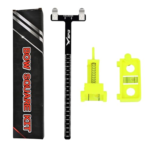 SPG Bow Square Bow Level Kit 2-Pack - Archery String Level Turning Kit and T-Shape Measurement Tool for Recurve and Compound Bows (Yellow)