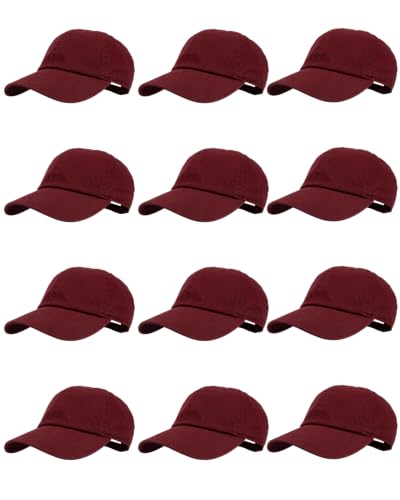 Image of Gelante Baseball Caps Hats 100% Cotton Plain Blank Adjustable Size Wholesale Bulk of 12 Pack
