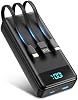 Cargador portátil Power Bank 40000mAh, carga rápida PD 22.5W | Cable integrado, 4 salidas y 3 entradas, pantalla digital, compatible con iPhone 17 16 15 14 13 Android 2
