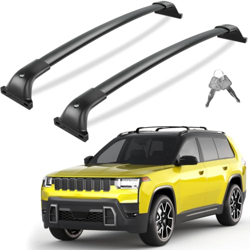 Image of Tuyoung 300lbs Roof Racks Cross Bars for Jeep Cherokee 2026 | All Aluminum Lockable Heavy Duty Roof Rails Crossbars Rooftop Cargo Basket Carrier Bag Luggage Rails Kayak Canoe Snowboard