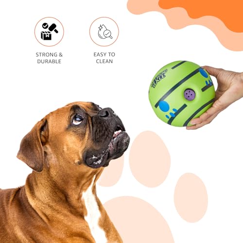 Image of amazon basics Interactive Sound Ball Toy for Dogs and Puppies| Fun Squeaky Sounds | Pet-Safe Materials| Suitable for All Dog Breeds | Size - Large