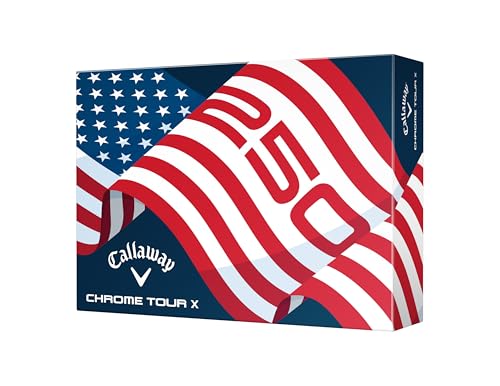 Callaway Golf Chrome Tour X 2026 Golf Balls(USA Stripe One Dozen)