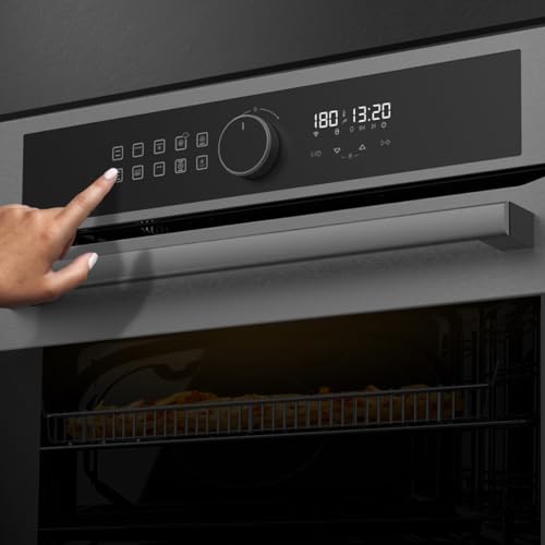 Cecotec Four Encastrable Multifonction 60 cm Bolero Hexa AF316000 Matt A 3400 W, Capacité de 81 L, 11 Fonctions avec Airfryer Master, Pizza Master, Steam Assist, Steam EasyClean, 3D Cooking, Defrost