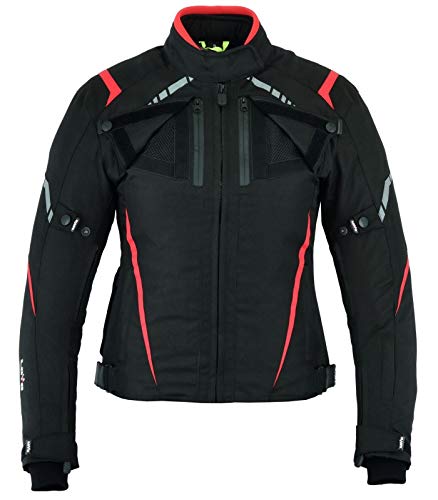 LOVO - Chaqueta Moto Mujer 4 Estaciones Tricapa Corta - Ropa Moto Mujer Alta Protección y Confort - Cazadora Moto Mujer para Verano e Invierno - Estilo Deportivo para Todas las Estaciones